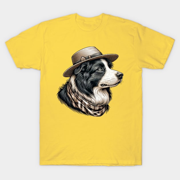 Cute Border Collie Art T-Shirt by Automotive_King